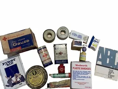 Vintage Advertising Box Containers And Tins. Lot ~ Red Cross Medical Bandage ~ • $26.99