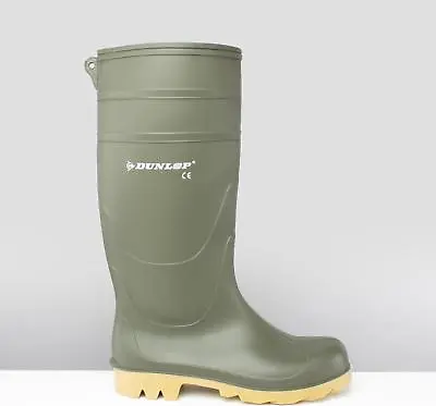 Dunlop UNIVERSAL Mens Easy Clean Waterproof Knee High Wellington Boots Green New • £28