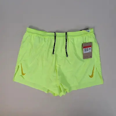 Nike Mens Shorts Adult Large Green Volt Running Aeroswift Dri-Fit Training • $47.99