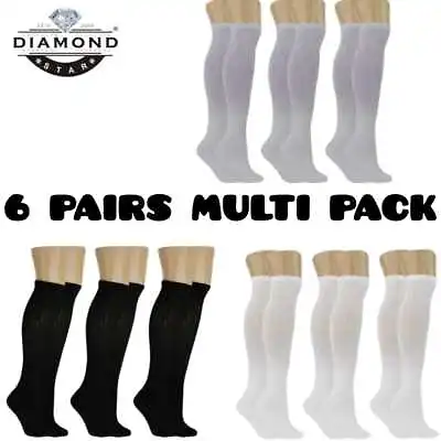 6 Pair Diabetic Men Over The Calf  Knee High Compression Cotton Crew Socks MULTI • $13.04