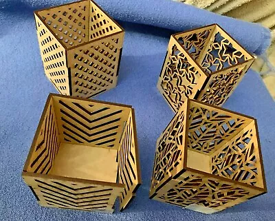 £3.25 • Buy 3mm MDF Pen Holders  Craft Blanks 6 Designs.. Teacher Gifts, Office, Desk 