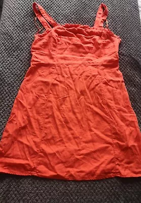 Matalan Linen Orange Dress Size 14 • £0.99