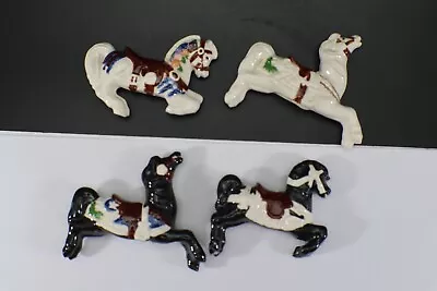 CAROUSEL HORSES Set Of 4 Mini Porcelain Individual No Mary-go-Round • $17.20