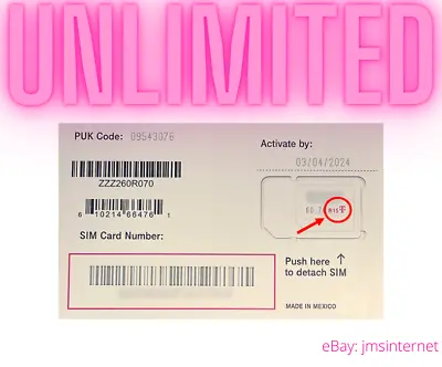 T-Mobile Grandfathered Unlimited Data SIM 5G/4G/LTE - ONLY For Router-Hotspot! • $5.98