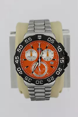 Tag Heuer Formula One F1 Mens Watch CAH1113.BA0850 Orange SS Silver Chronograph • $1120