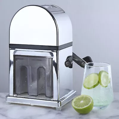 Manual Ice Shaver Snow Cone Maker Stainless Steel Machine Ice Crusher Silver • $36.10