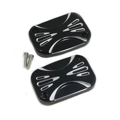 $18.49 • Buy Edge Cut Left + Right Brake Master Cylinder Cover Fit For Harley Touring V-Rod