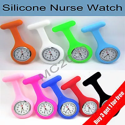 Silicone Nurse Watch Brooch Tunic Fob Nursing Nurses Pendant Clip Pocket Quartz • $4.80