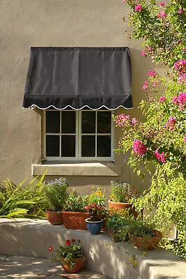 6' Retractable Traditional Window Awning Scalloped Edge Valance - Seven Colors • $299.95