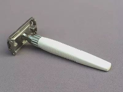 Vintage GILLETTE Safety RAZOR 1960's? Rotating Collar Trap Door-Shaving Barber • $44