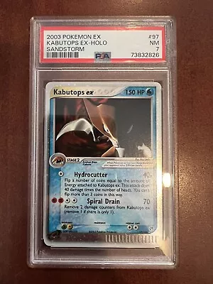$10 • Buy 2003 Pokémon Ex Sandstorm Kabutops EX Holo Rare #97 PSA 7 NM Near Mint