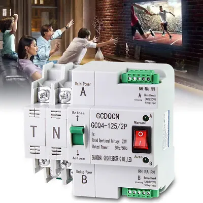 £37 • Buy 2P 63A Dual Power Switches Automatic Transfer Switch Changeover Switch 220V