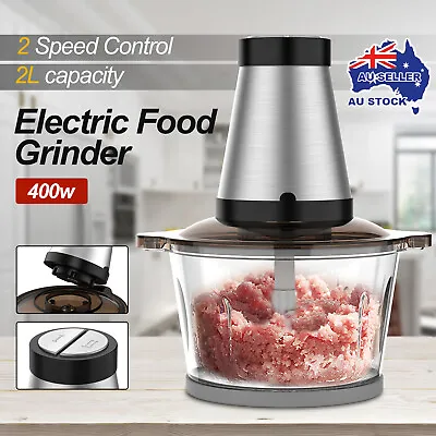 $40.90 • Buy 2 Speed  2L Electric Meat Grinder Food Chopper Blender Filler Kibbe Sausage 400W