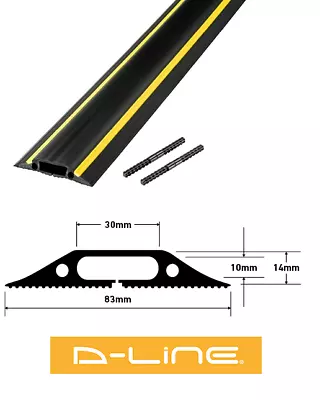 D-Line Floor Cable Cover Protector 83mm X 14mm Black/Yellow Stripes Medium Duty • £9.59