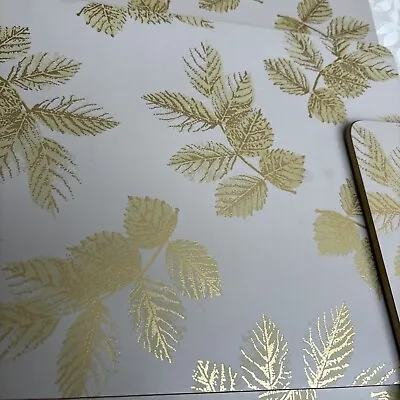 Set Of 4 Portmeirion Gold Leaf Design  Place Mats By  Zara Miller London • £6.50