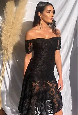 NWT Alice Mccall 'FLeur Gown' Black Dress ($420) Aus Size 10 • $275