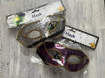 2 Mardi Gras Masks - NEw In Packages • £6