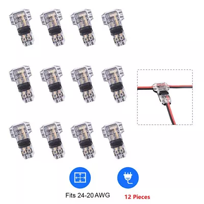 Low Voltage T Tap Wire Connectors 3 Ways 2 Pin Solderless No Wire Stripping • $13.77