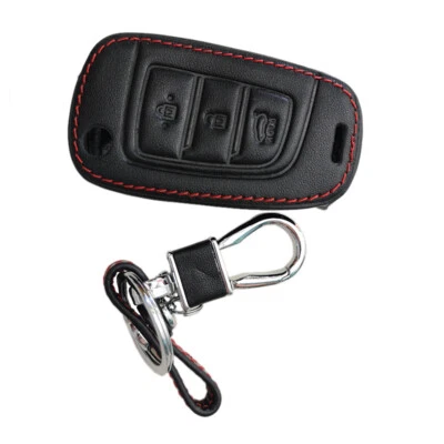 £6.47 • Buy Leather 3 Buttons Car Remote Key Chain Cover Case Fob Fit For Hyundai Venue