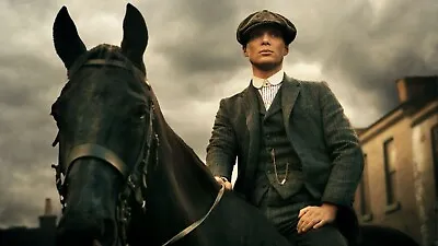 TOMMY SHELBY & Black Horse Peaky Blinders CANVAS 20X30 WALL ART PICTURE PRINT UK • $26.53