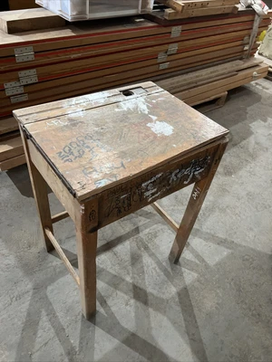£15.80 • Buy Vintage Authentic Old Wooden School Desk