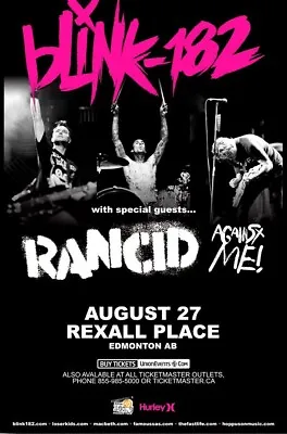 Blink 182 Concert Poster/print With Rancid Rexall Place Tour Gig Flier Us Seller • $15