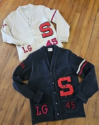 1945 Vintage S Varsity  Letterman  Octonek Cardigan Sweater Lot SEATTLE! • $155