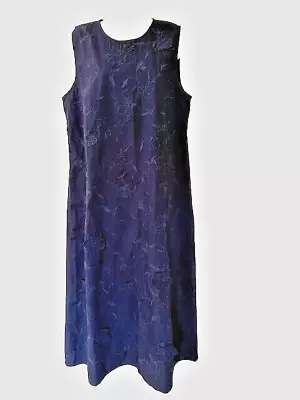 Chico's NWOT 3D APPLIQUE Maxi Dress Classic Navy Sz 2 (12-14) • $39.99