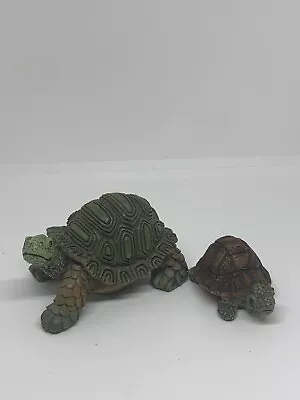 Vintage Handcrafted Turtle Figurine Set Sculpted Clay 3  And 1.75  • $17.99