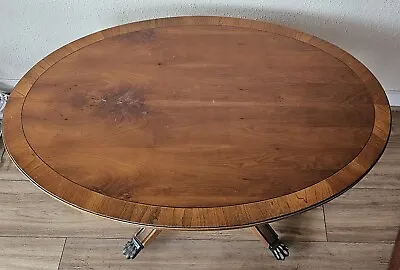 Antique Large Oval Yew Pedestal Coffee Table(Used) • £70
