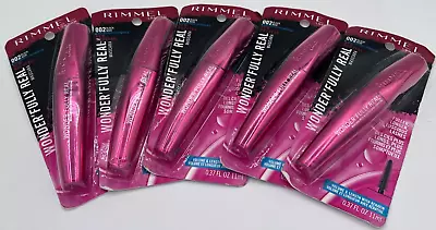 Rimmel Wonder'fully Real Waterproof Mascara 002 Black -pack Of 5 • $21.99