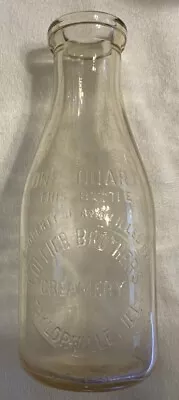 Vintage Quart Milk Bottle COLLIER BROTHERS CREAMERY Taylorville Illinois • $7