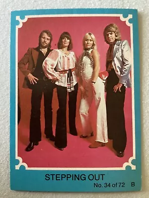 1976 SCANLENS ABBA TRADING CARD No.34 COLOUR BACK NEAR MINT • $7