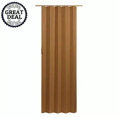 Via 48 In. X 80 In. Oak Vinyl Accordion Door With Hardware • $82.99