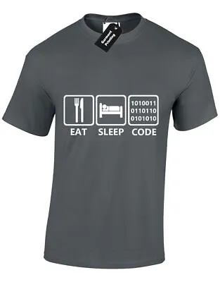 £7.99 • Buy Eat Sleep Code Mens T Shirt Geek Nerd Pc It Programming Coding Crowd Coder Gift