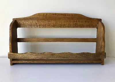 Vintage Farmhouse Wood 1 Tier Spice Rack Wall Hanging Free Standing 11x5.75x2  • $28