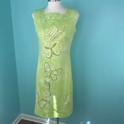 Serbin Vintage 60’s Mint Green Butterfly Women's Dress Size Small Rare Piece EUC • $44.95