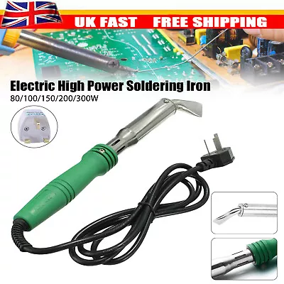 £18.59 • Buy 80/100/150/200/300W Electric Soldering High Power Iron Chisel Point Copper UK
