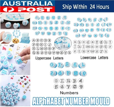 Alphabet Letter Number Fondant Cake Biscuit Baking Mould Cookie Cutters Stamp AU • $19.99