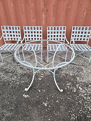 Vintage Wrought Iron Patio Furniture Brown Jordan Swivel Chairs • $6499