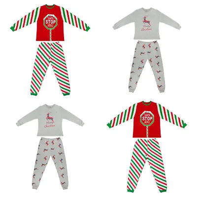 Boys Girls Babies Xmas Christmas Pyjamas Pj's Santa Stop Here Reindeer New • £5.99