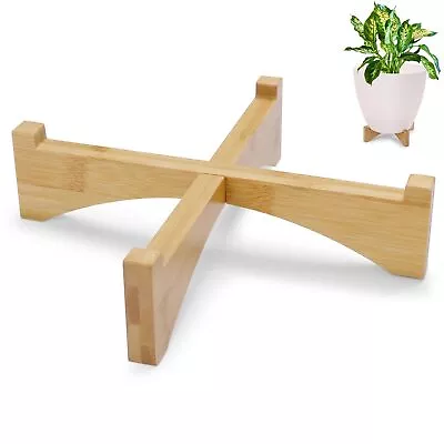 Bamboo Wood Plant Stand Mid Century Modern Succulents Plant Pot Holder Decor... • $18.76