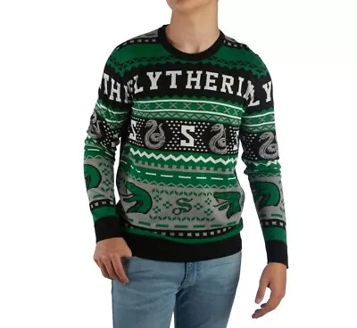 $49.95 • Buy Harry Potter Slytherin UGLY CHRISTMAS SWEATER Xmas Holiday Green Malfoy Bioworld