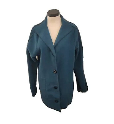 Maralyce Ferree Women's Fleece Coat Button Up Green Size S Hand Stitched. M1 • $39