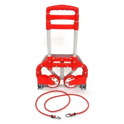 New 170 Lbs Luggage Cart Folding Dolly Collapsible Trolley Push Hand Truck Red • $31.99