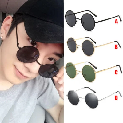 $13.27 • Buy Metal Circle Frame Round Sunglasses Men Women's Vintage Retro Mirror Glasses