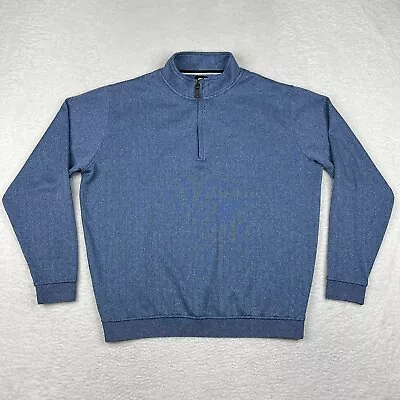 Footjoy Sweater Mens XL Blue Striped Quarter Zip Golf Performance Pullover FJ • $32.88