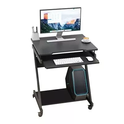 Mobile Computer Desk Small Rolling Work Workstation For Home And Office • $85.77