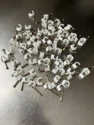 £3 • Buy White Round Cable Clips For Wall Mounting Cables 6mm 80 In Pack