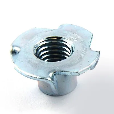 £1.90 • Buy 8x M10 Captive T Nuts Pronged Insert Blind Tee Nut For Fixing In Wood BZP Steel